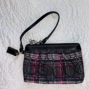 Plaid Coach Wristlet-Never Used